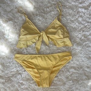 Xhilaration Yellow Tie-Front Bikini Set